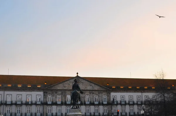 Porto Portugal 2020 Vue Ancien Bâtiment Nacional Liberty Square Avenida — Photo