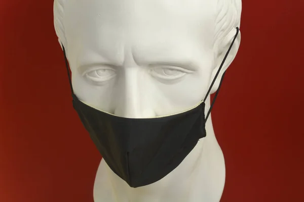 Julius Caesar Skyddande Svart Mask Skydd Mot Coronavirus — Stockfoto