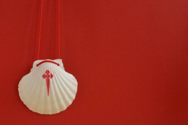 pilgrim shell Way of St James, Camino de Santiago, to Compostela, Galicia, Spain clipart