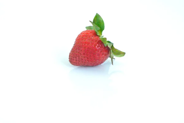 Ripe Strawberries Leaves Place Your Text Still Life Berries — Stock Photo, Image