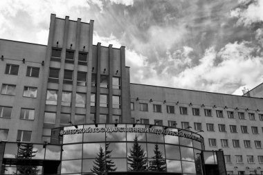 VITEBSK, BELARUS - 14 Mayıs 2020: Vitebsk Devlet Dostluk Nişanı Frunze Avenue, Vitebsk