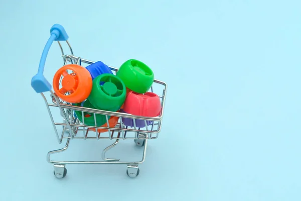 Corchos Plásticos Multicolores Alimentos Para Bebés Cero Residuos Estilo Vida —  Fotos de Stock