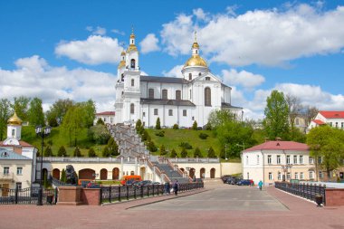 Vitebsk, Belarus - 14 Mayıs 2020: Vitebsk 'te Puşkin yaya sokağı