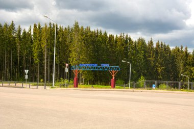 Gorodok, Belarus - 20 Mayıs 2020: Gorodok ormanında kayak pisti