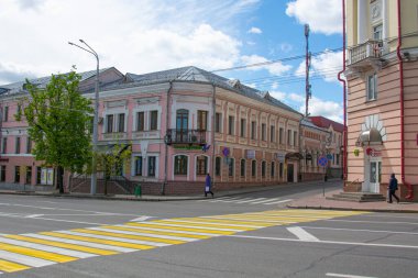 Vitebsk, Belarus - 14 Mayıs 2020: Lenin Caddesi, Vitebsk