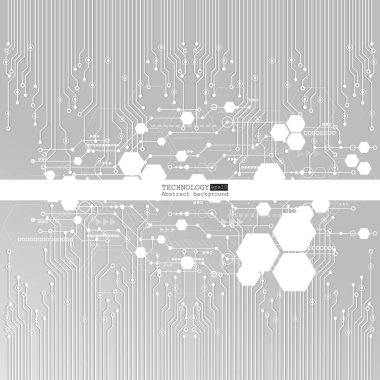 Vektör devre kartı çizim. Soyut teknoloji