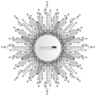 Vektör devre kartı çizim. Soyut teknoloji