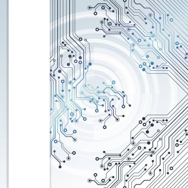 Vektör devre kartı çizim. Soyut teknoloji