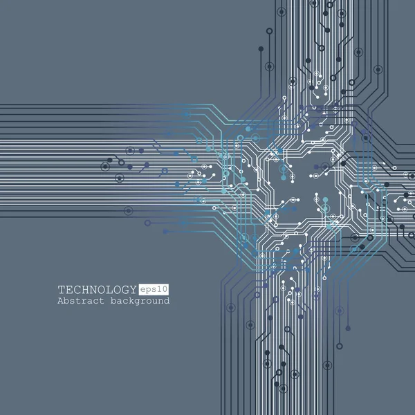 Vector circuit board illustration. Abstract technology — Stock Vector