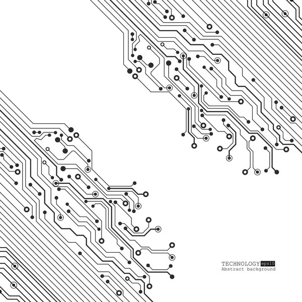 Vector circuit board illustration. Abstract technology — Stock Vector