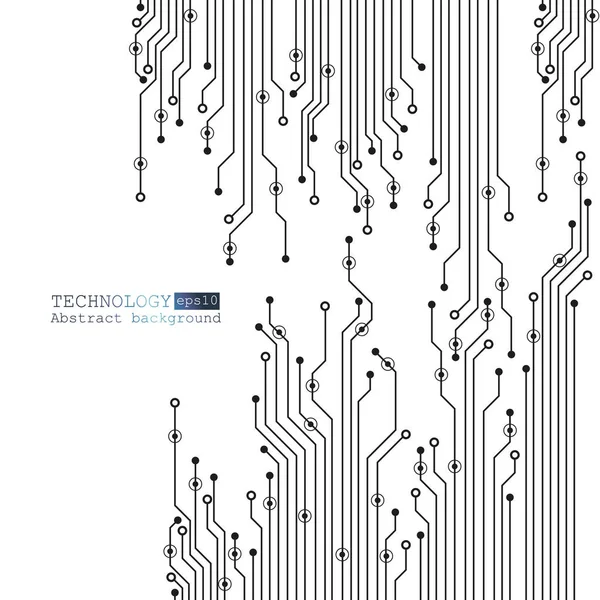 Ilustración de placa de circuito vectorial. Tecnología abstracta — Archivo Imágenes Vectoriales