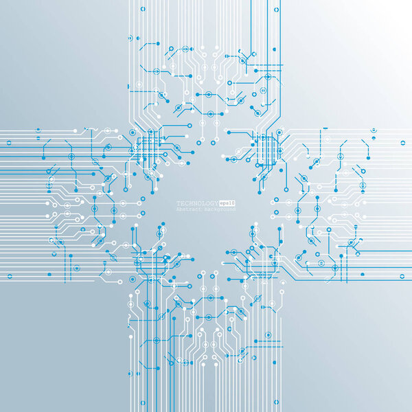 Vector circuit board illustration. Abstract technology