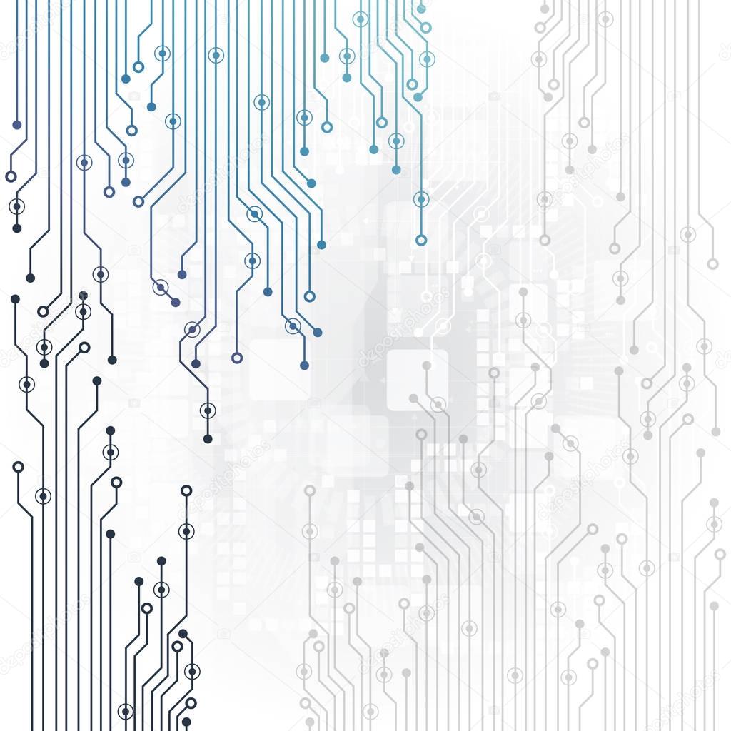 Vector circuit board illustration. Abstract technology
