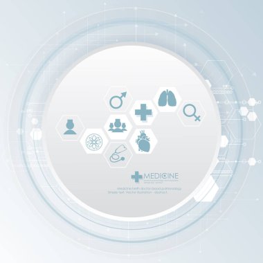 İnsan kalbi ve akciğerleri tıbbi bakım arka plan. Tıbbi klinik logosu.