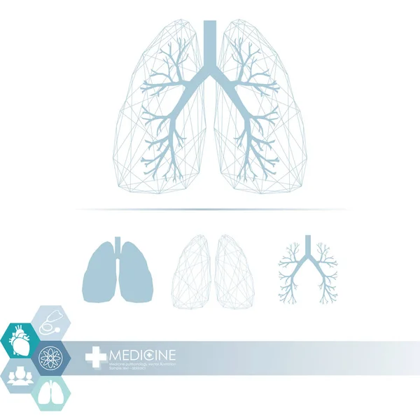 Antecedentes médicos con corazón y pulmones humanos. Logo de la clínica médica . — Archivo Imágenes Vectoriales