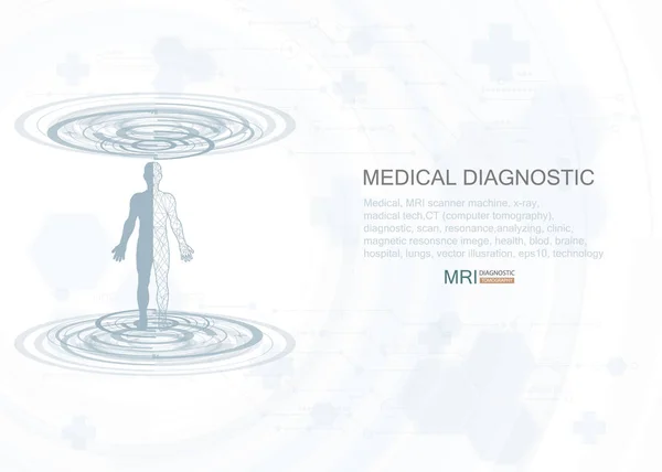 Cuidados de saúde do corpo humano, com ícones médicos, órgãos, gráficos, diagramas e espaço de cópia. Diagnóstico médico . — Vetor de Stock