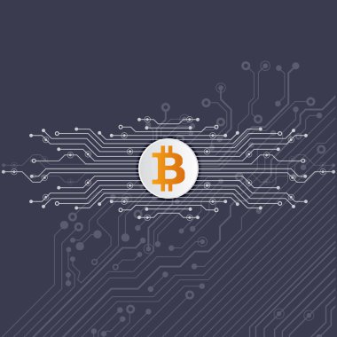 Sikke bitcoin sanal sembollerin. Kripto para birimi.