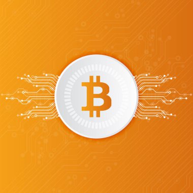 Sikke bitcoin sanal sembollerin. Kripto para birimi.