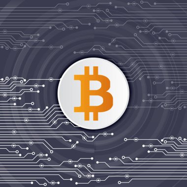 Sikke bitcoin sanal sembollerin. Kripto para birimi.