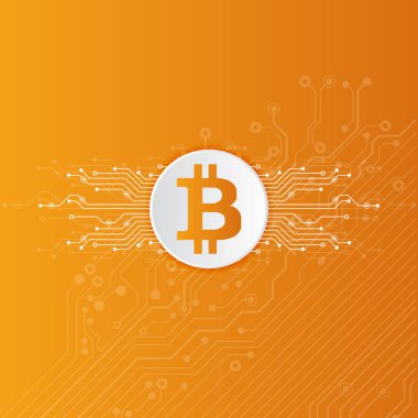 Sikke bitcoin sanal sembollerin. Kripto para birimi.