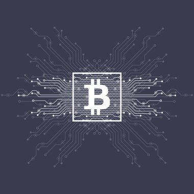 Sikke bitcoin sanal sembollerin. Kripto para birimi. Soyut teknoloji.