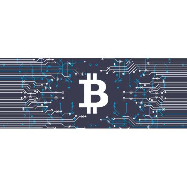 Sikke bitcoin sanal sembollerin. Kripto para birimi. Soyut teknoloji.