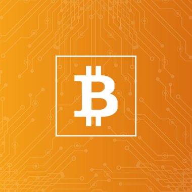 Soyut bitcoin Kripto Döviz Alım blockchain teknoloji genel dünya haritası üzerinde. Vektör çizim.