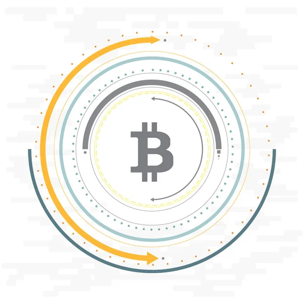 Soyut bitcoin Kripto Döviz Alım blockchain teknoloji genel dünya haritası üzerinde. Vektör çizim.