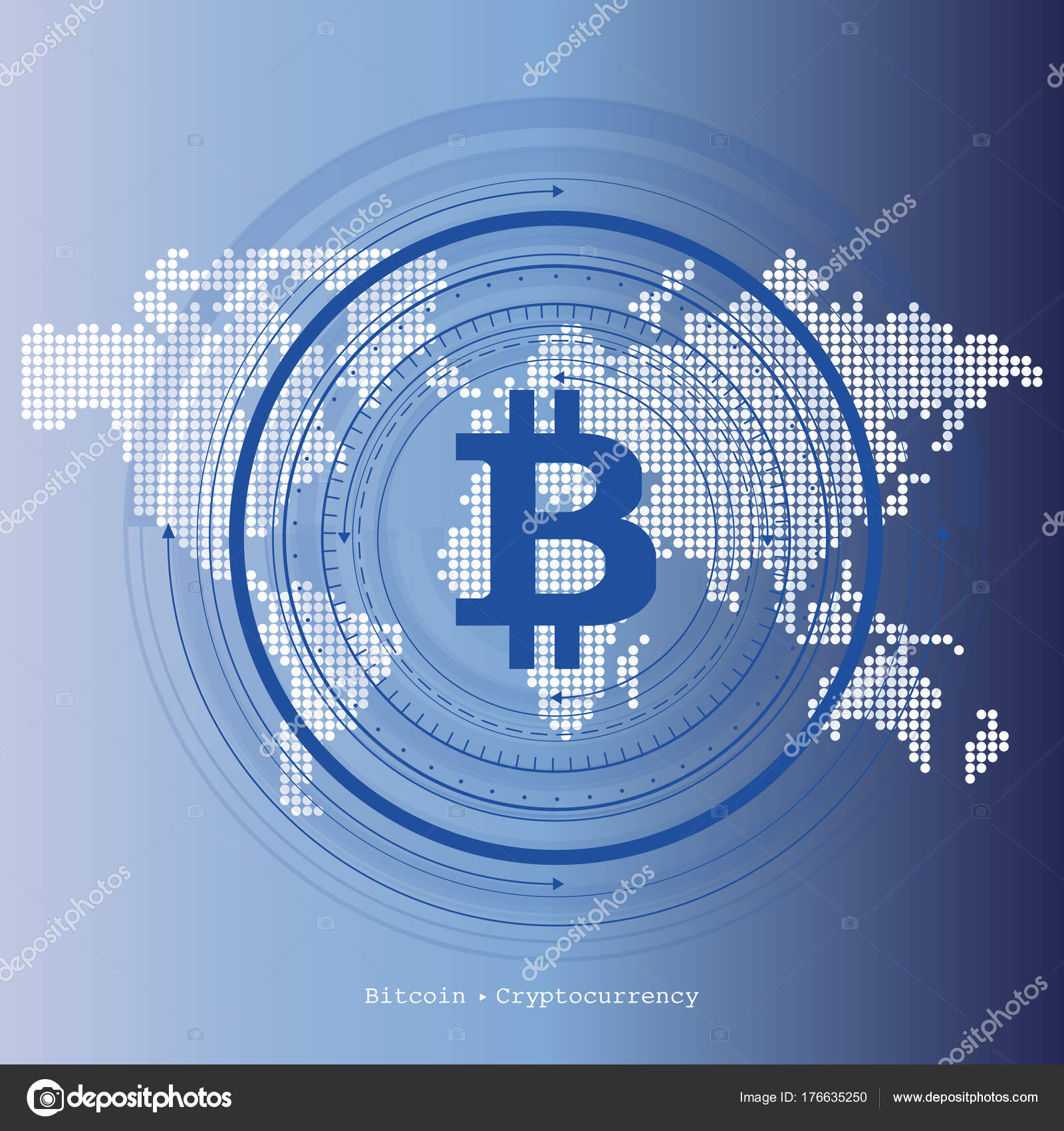 Abstract Bitcoin Crypto Currency Blockchain Technology Global World Map  Vector Stock Vector by ©zhurbao19@gmail.com 176635250