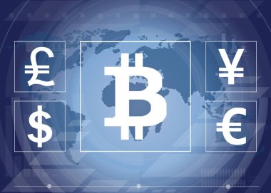 Para döviz, dolar, yen, euro, izole kare vektör işareti.