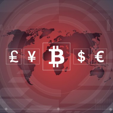 Para döviz, dolar, yen, euro, izole kare vektör işareti.