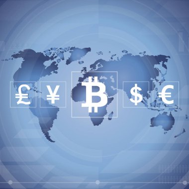 Para döviz, dolar, yen, euro, izole kare vektör işareti.
