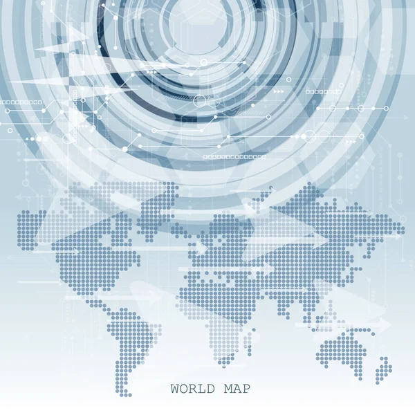 Globális Hálózati Kapcsolat Világ Megjelenítése Technológia Összetételének Globális Üzleti Koncepciót — Stock Vector