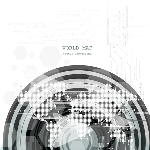 Conexão Rede Global Mapa Mundo Conceito Composição Tecnologia Negócios Globais — Vetor de Stock