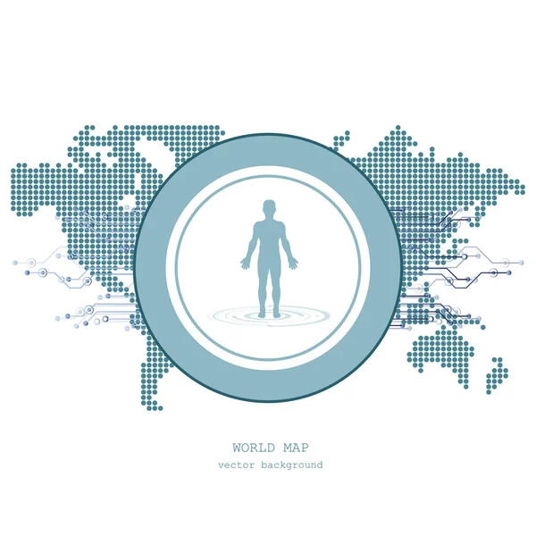 Conexão Rede Global Mapa Mundo Conceito Composição Tecnologia Negócios Globais — Vetor de Stock