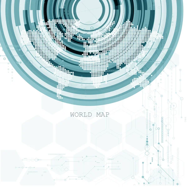 Connexion Réseau Mondial World Map Technology Composition Concept Global Business — Image vectorielle