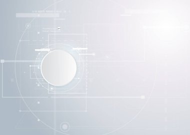 Soyut teknolojik altyapı çeşitli teknolojik elemanları ile. Vektör çizim.