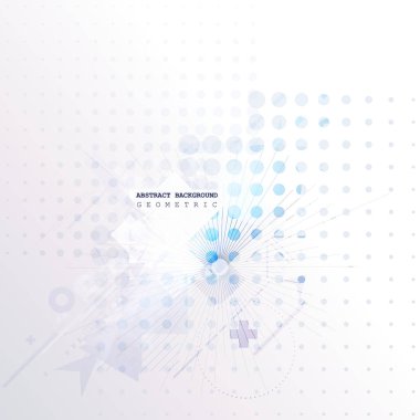 Soyut teknolojik altyapı çeşitli teknolojik elemanları ile. Vektör çizim.