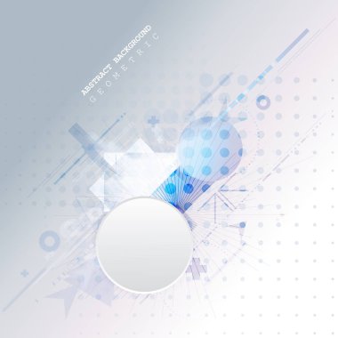 Soyut teknolojik altyapı çeşitli teknolojik elemanları ile. Vektör çizim.