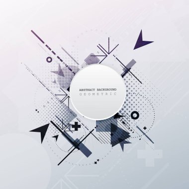 Arka plan renkli geometrik öğelerle. Teknoloji tasarım.