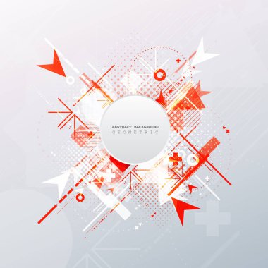 Arka plan renkli geometrik öğelerle. Teknoloji tasarım.