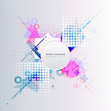Arka plan renkli geometrik öğelerle. Teknoloji tasarım.