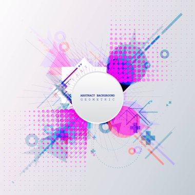 Arka plan renkli geometrik öğelerle. Teknoloji tasarım.