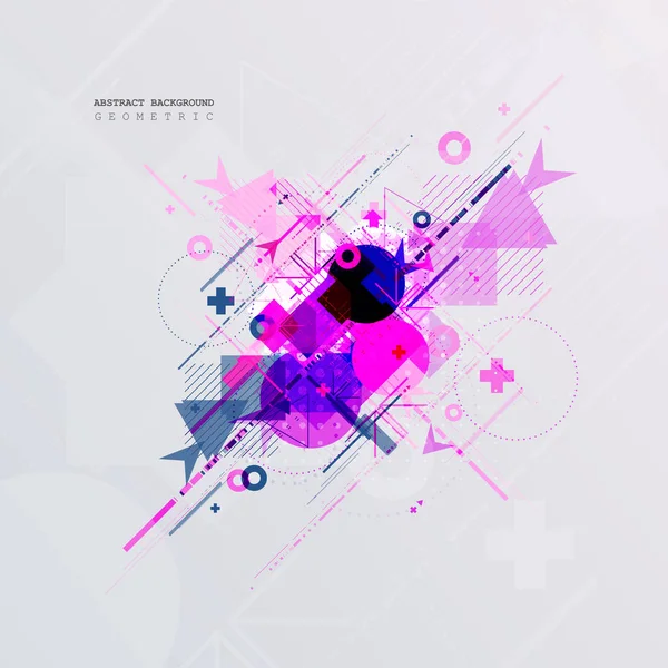 Fond Abstrait Avec Des Éléments Géométriques Colorés Conception Technologique — Image vectorielle
