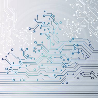 Devre kartı, teknolojik altyapı. Vektör çizim. EPS 10.