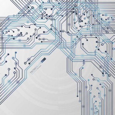 Devre kartı, teknolojik altyapı. Vektör çizim. EPS 10.