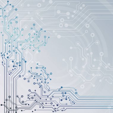 Devre kartı, teknolojik altyapı. Vektör çizim. EPS 10.