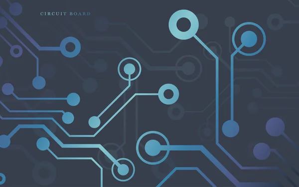 Circuit imprimé, fond technologique. Illustration vectorielle . — Image vectorielle