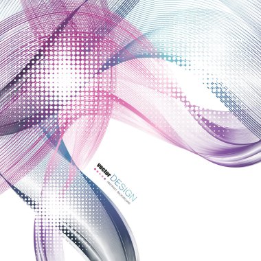 Renkli, dalgalı çizgilerle arka. Zarif dalga tasarım. Vektör teknolojisi.