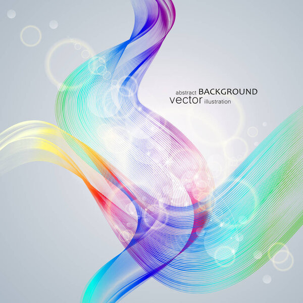 Abstract background with colorful waves. Vector.